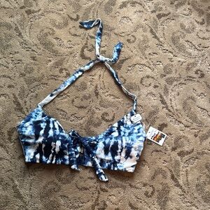 Blue Tie-Dye Bikini Top
